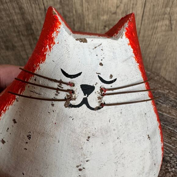 Rustic Tabby Cat Shelf Sitter Wood Love Home Decor Boho Home FAST SHIP - Picture 8 of 8